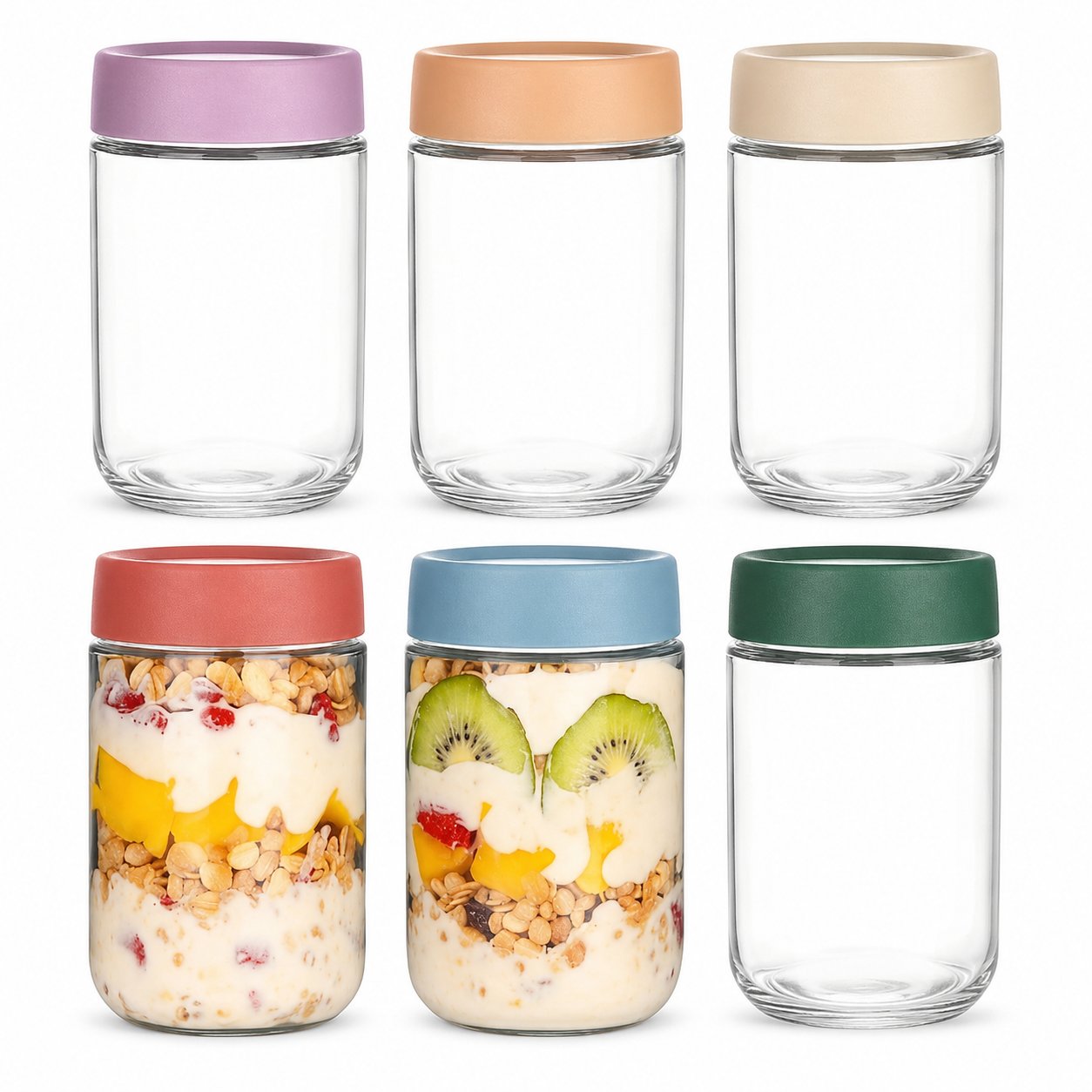 Meal Prep Yogurt - Overnight Oats Jar with Airtight Lid,