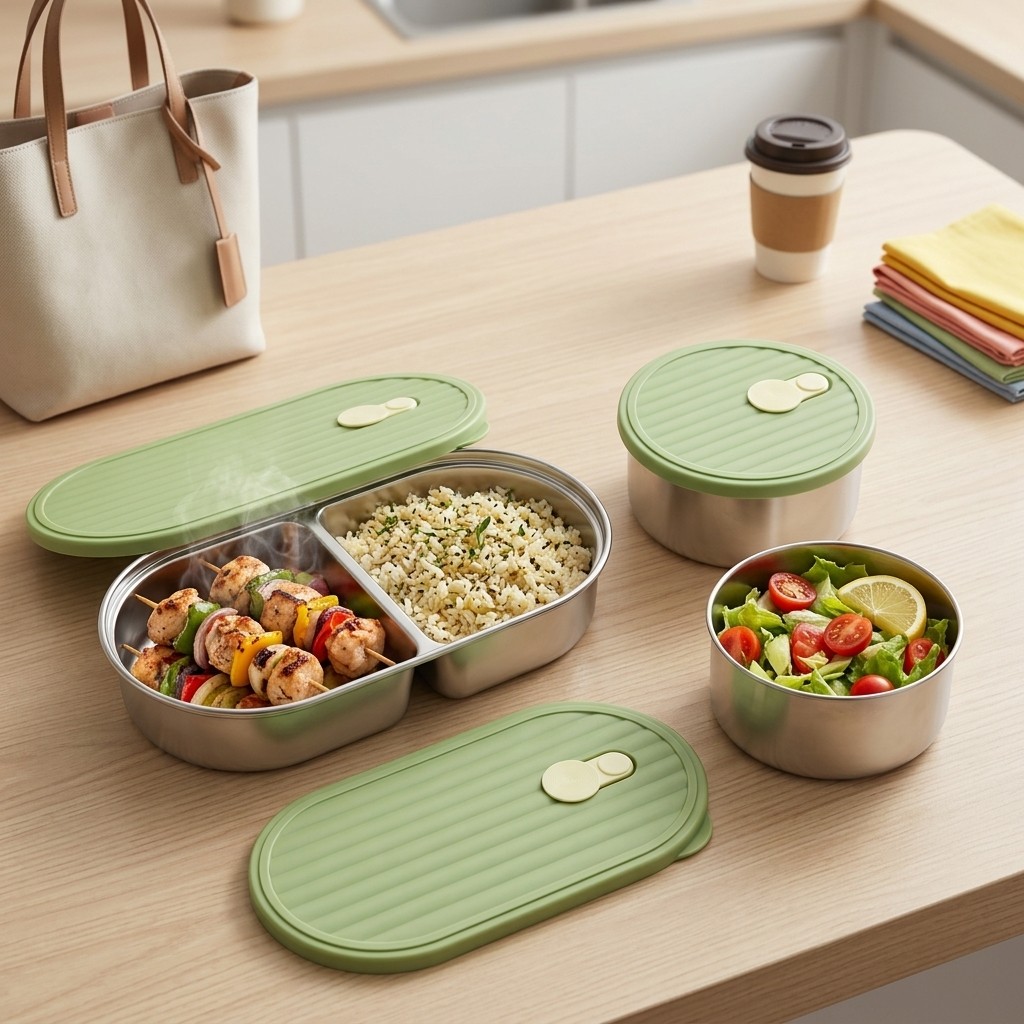 Meal Preparation - Microwavable 304 Stainless Steel Lunch Box