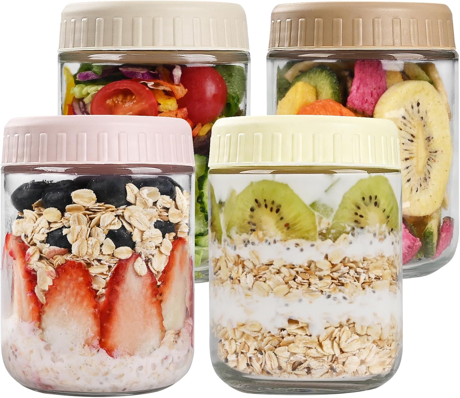 Meal Prep Yogurt - SHOWIN Overnight Oats Containers with Lids,
