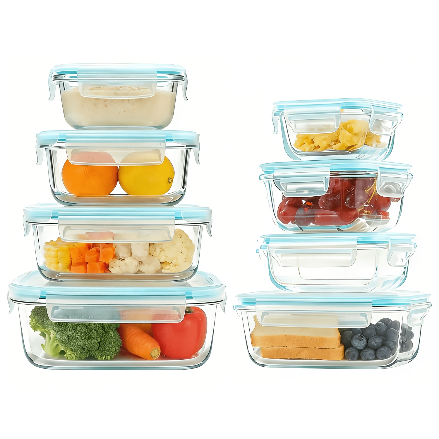Meal Prep Freezer - Premium Glass Food Storage Containers, Airtight