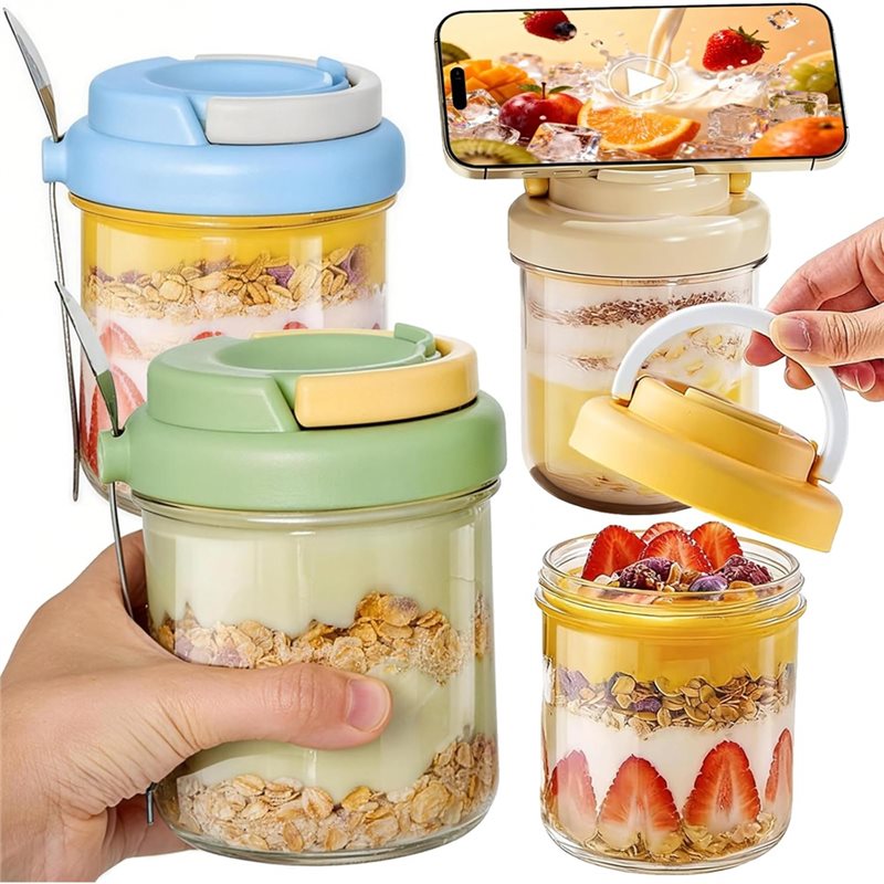 Meal Prep Yogurt - 【LIMITED EDITION】Overnight Oats Jars With Lids