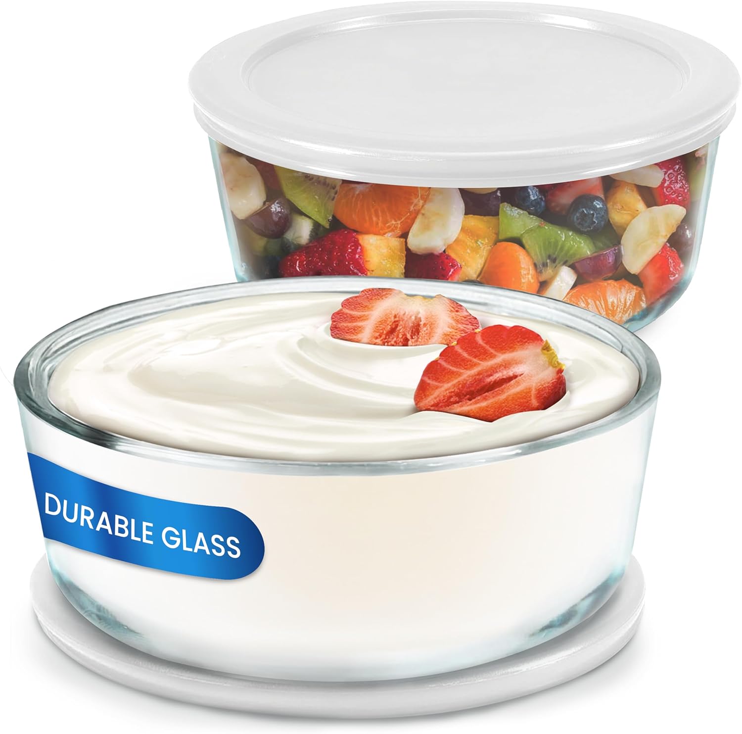 Meal Prep Yogurt - Yogurt Containers 2 Pack, 1-Quart Glass