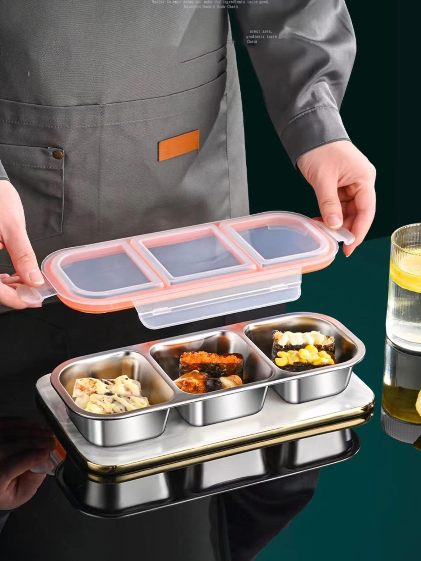 Meal Prep Freezer - 304 Stainless Steel Mini Compartment Lunch