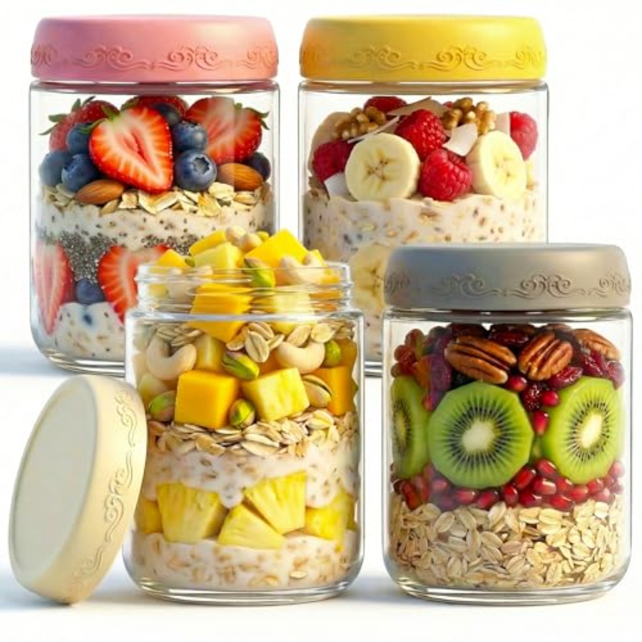 16 OZ 4Pack, Overnight Oats Ja - Meal Prep Yogurt Parfait recension och pris