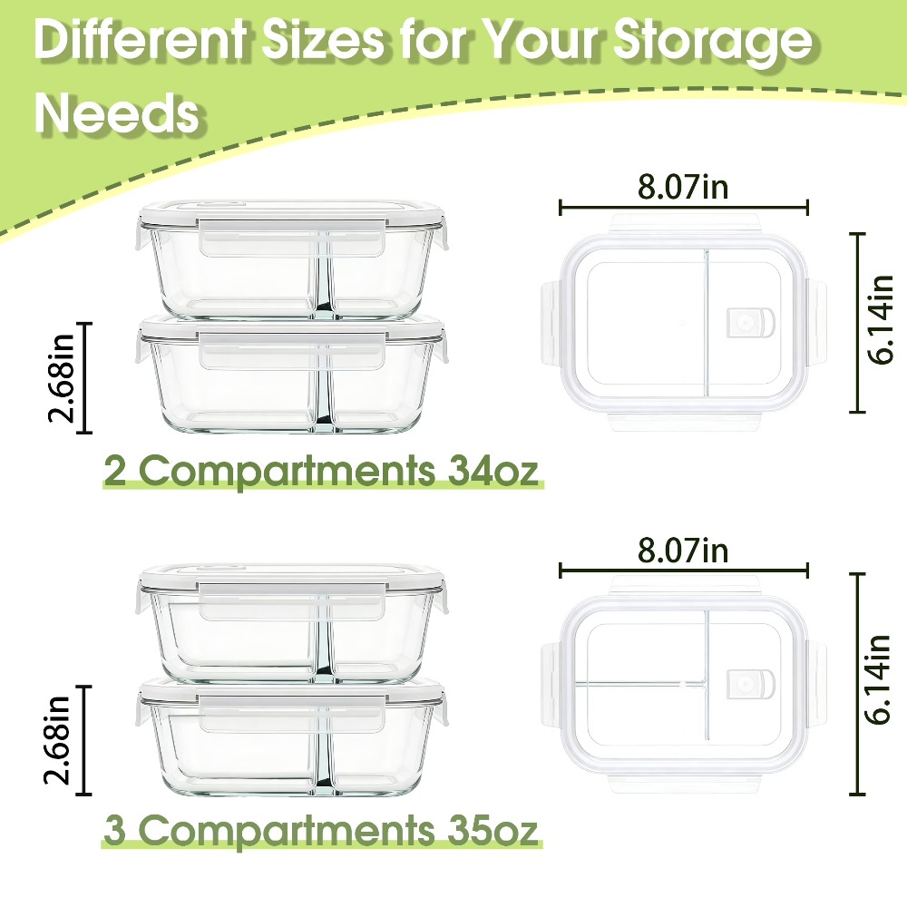 Glass Food Storage Containers  - Meal Prep Freezer recension och pris