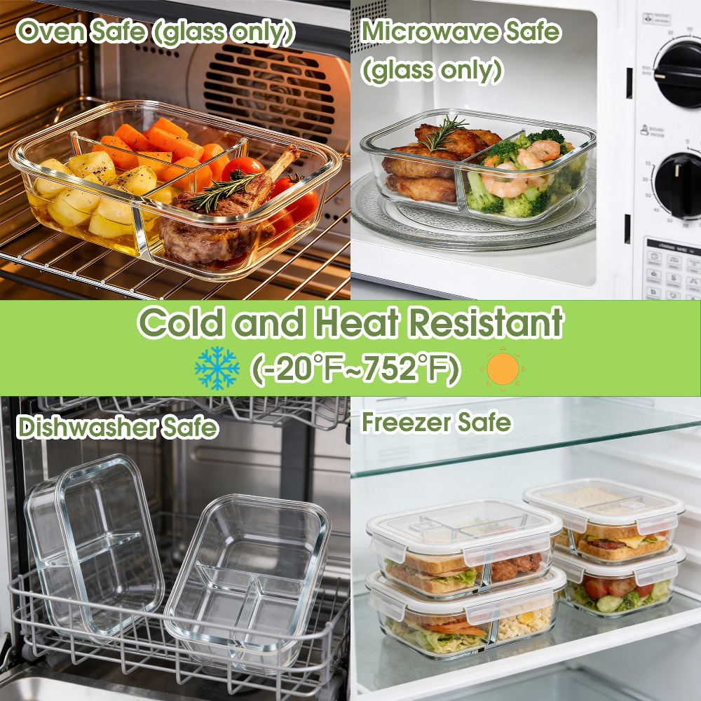 Glass Food Storage Containers  - Meal Prep Freezer recension och pris