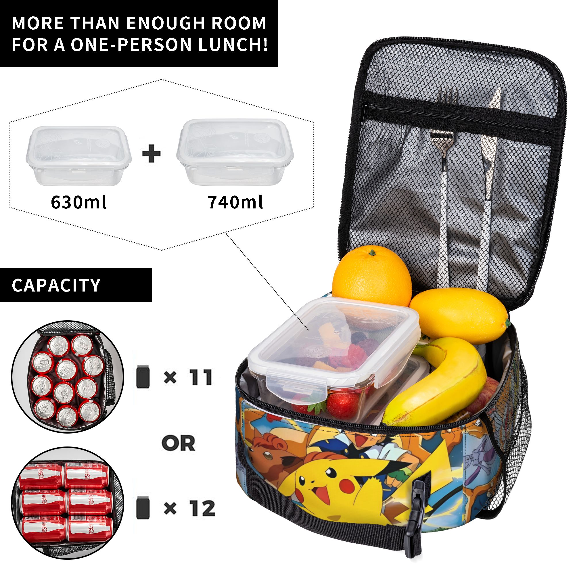 Cute Cartoon Manga Poke-Mon In - Meal Prep Bag recension och pris