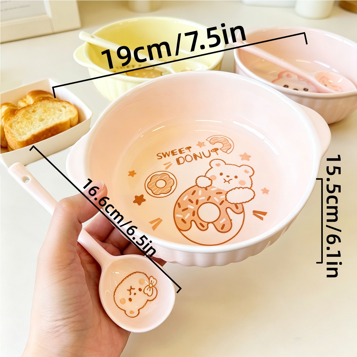 7.5 Inch Cute Cartoon Bear Rab - Meal Prep Microwave recension och pris