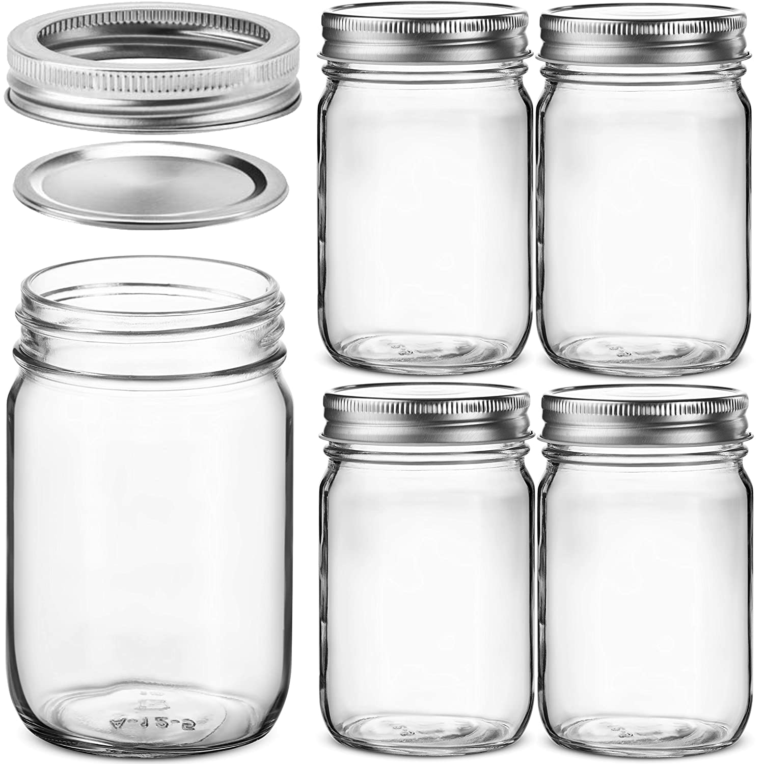 4pcs 450ml Glass Regular Mouth - Meal Prep Yogurt recension och pris
