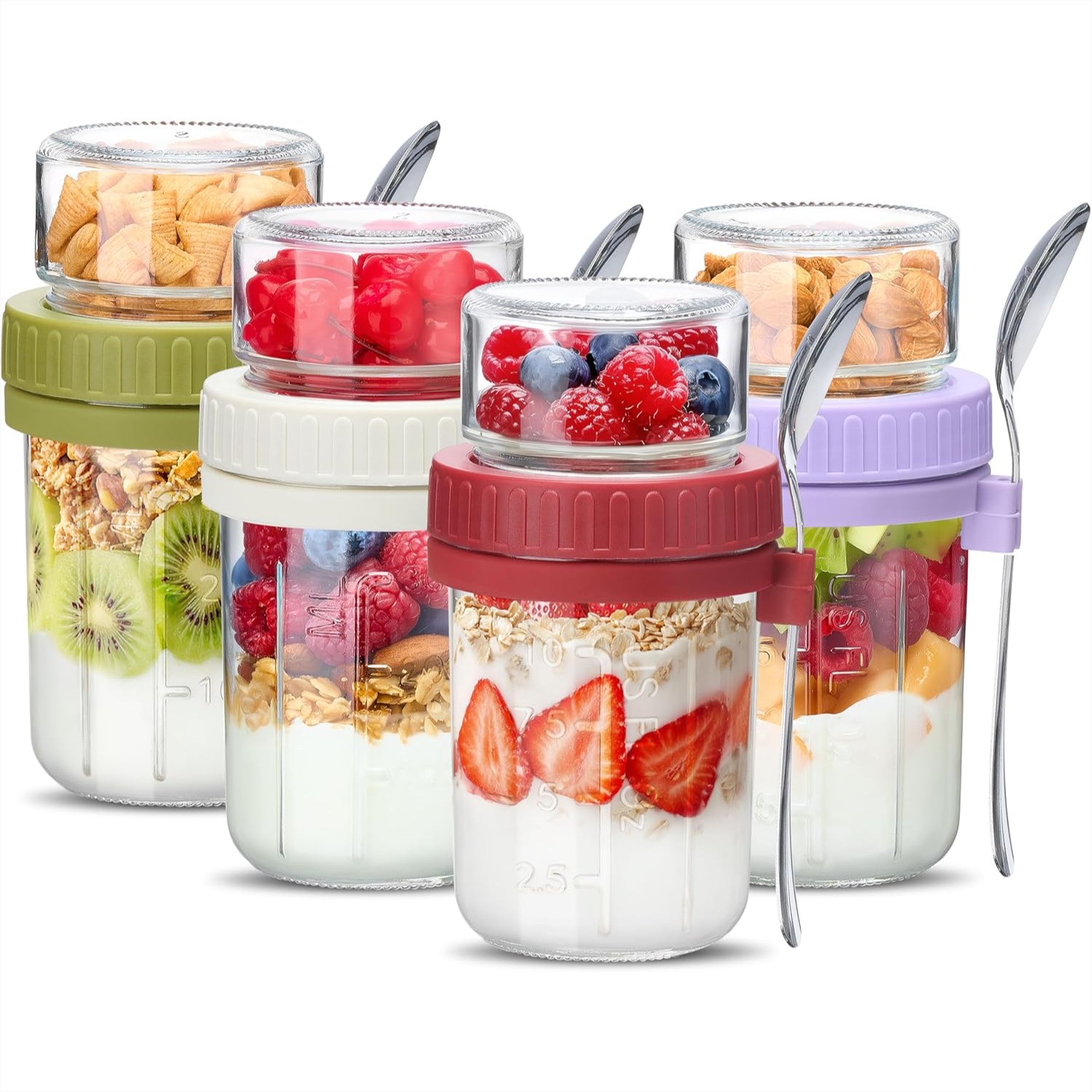 Overnight Oats Containers with - Meal Prep Yogurt Parfait recension och pris
