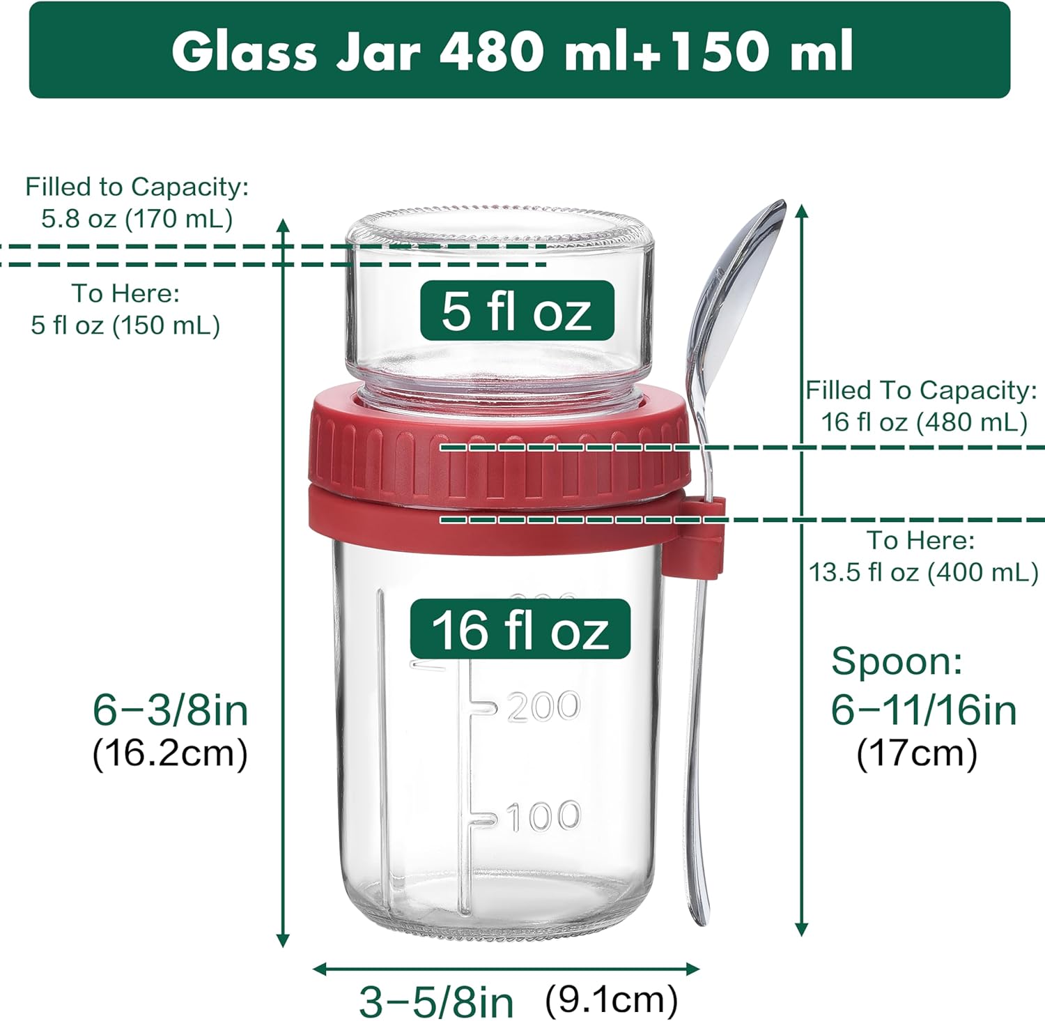 Overnight Oats Containers with - Meal Prep Yogurt Parfait recension och pris
