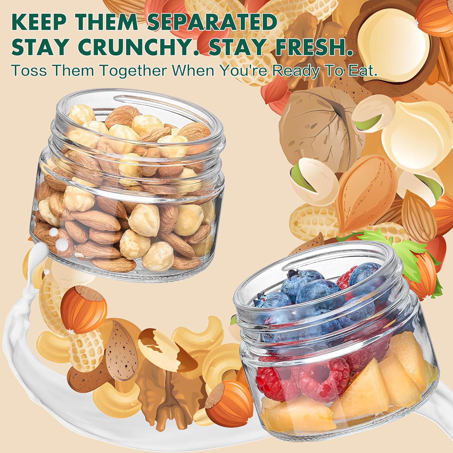 Overnight Oats Containers with - Meal Prep Yogurt Parfait recension och pris