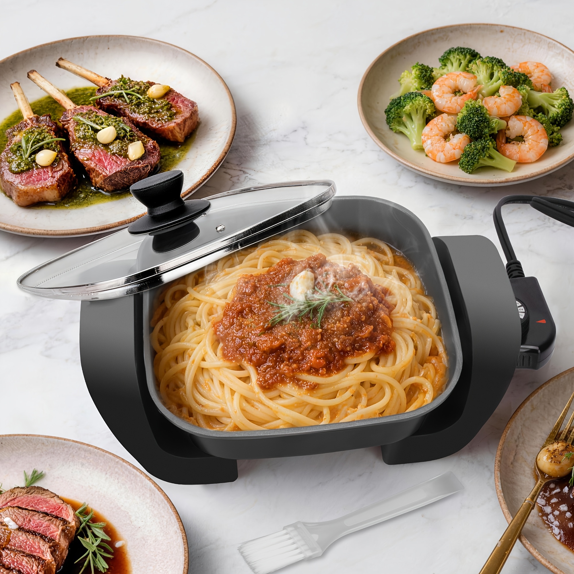 8-Inch Ceramic-Coated Electric - Meal Prep Quick recension och pris