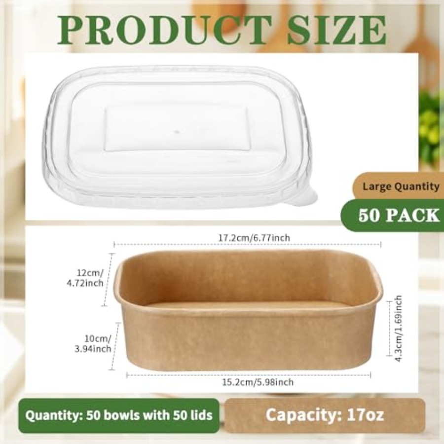 50 Pack Disposable Food Contai - Meal Prep Yogurt recension och pris