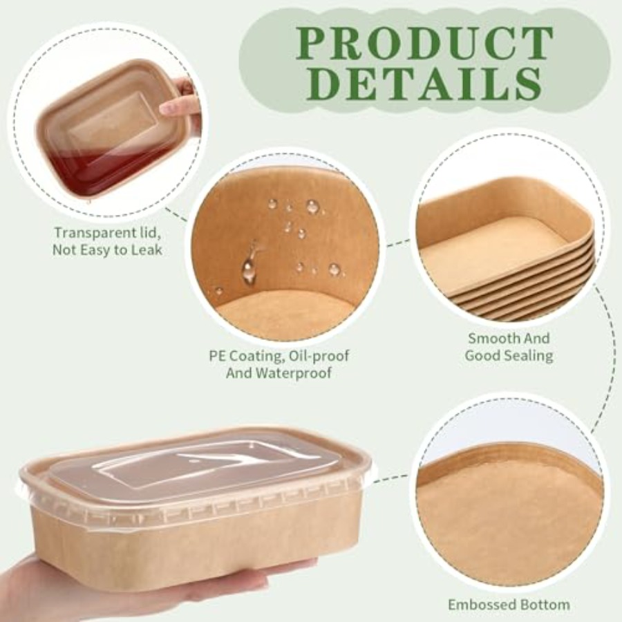 50 Pack Disposable Food Contai - Meal Prep Yogurt recension och pris