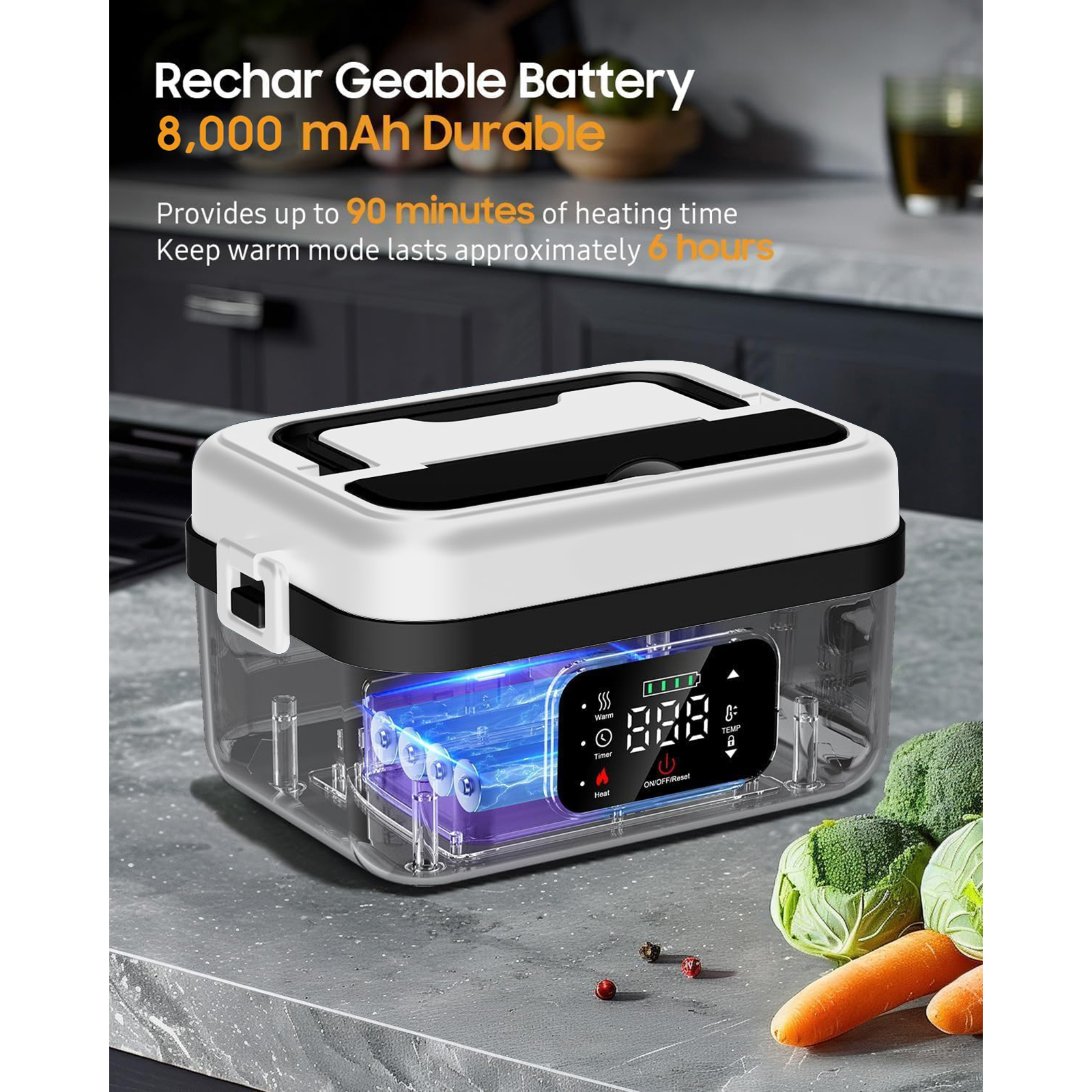 8000mAh Rechargeable Timer Aut - Meal Prep Bag recension och pris