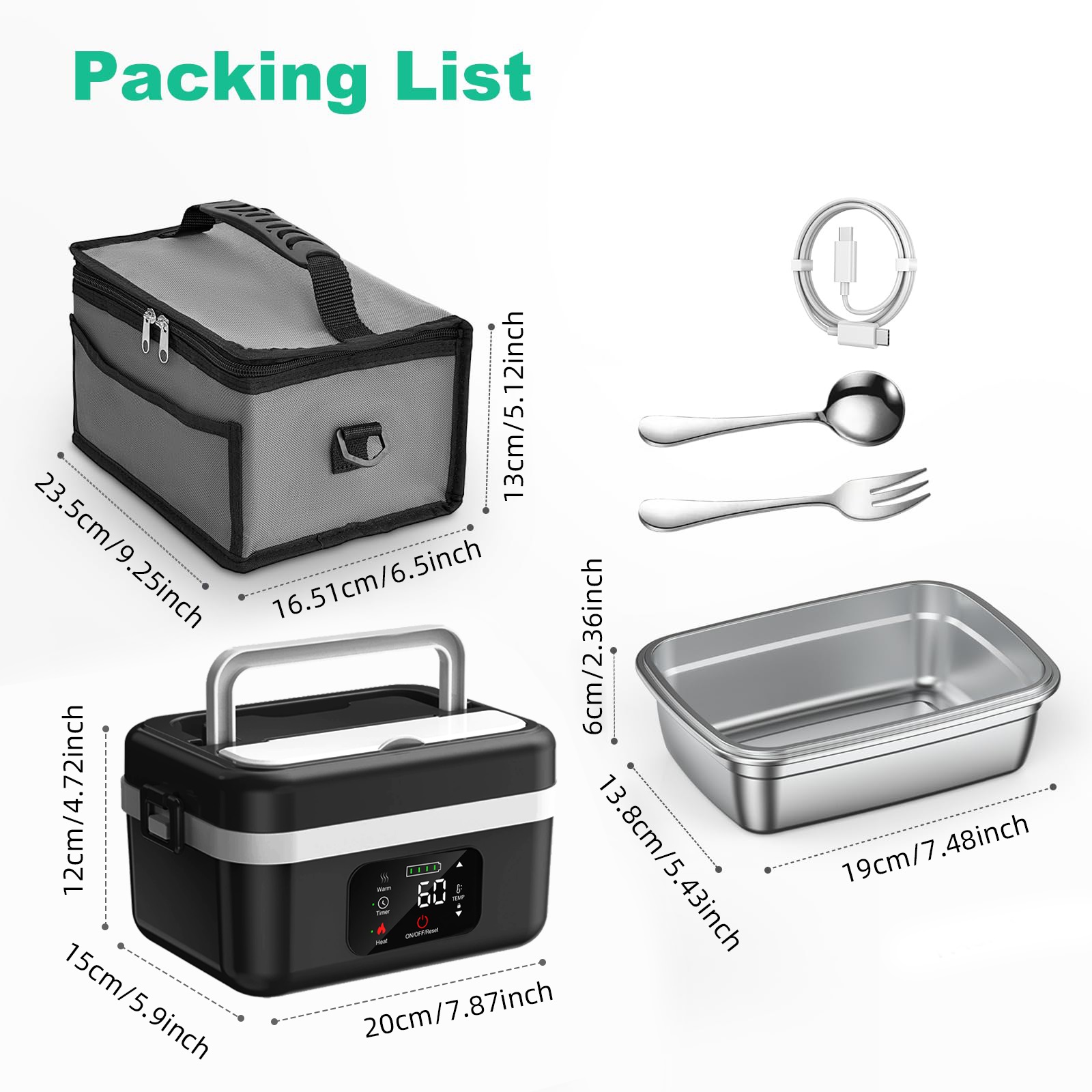 8000mAh Rechargeable Timer Aut - Meal Prep Bag recension och pris