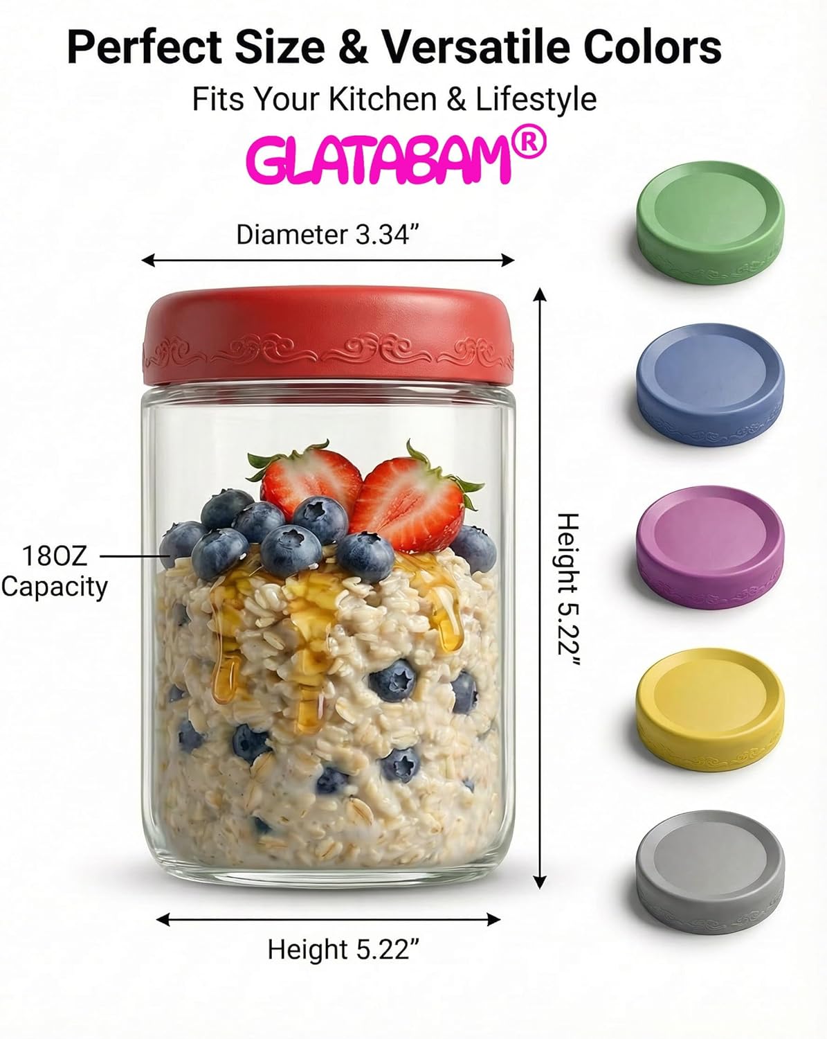 18 OZ 8Pack, Overnight Oats Ja - Meal Prep Yogurt Parfait recension och pris