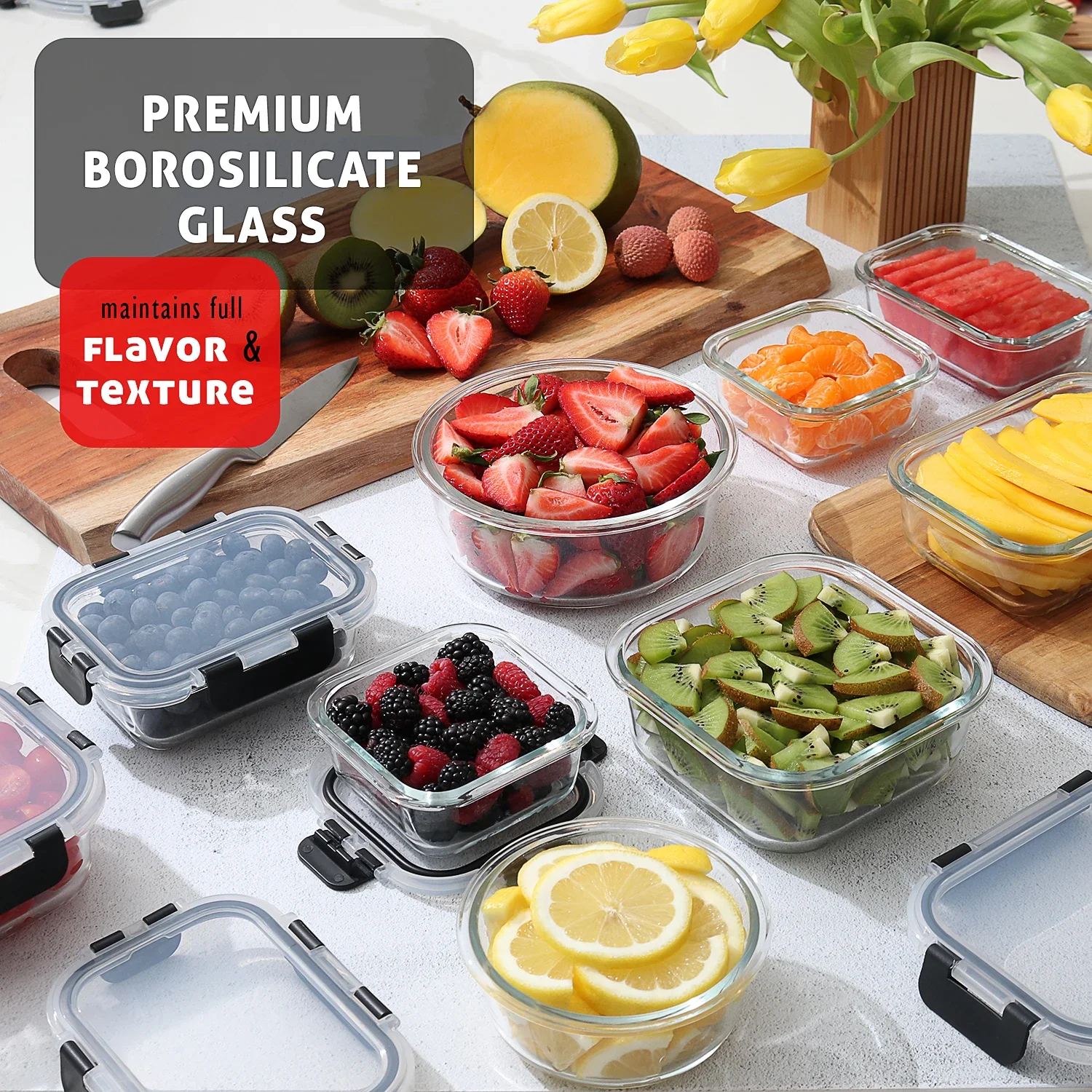 Glass Food Storage Containers  - Meal Prep Freezer recension och pris