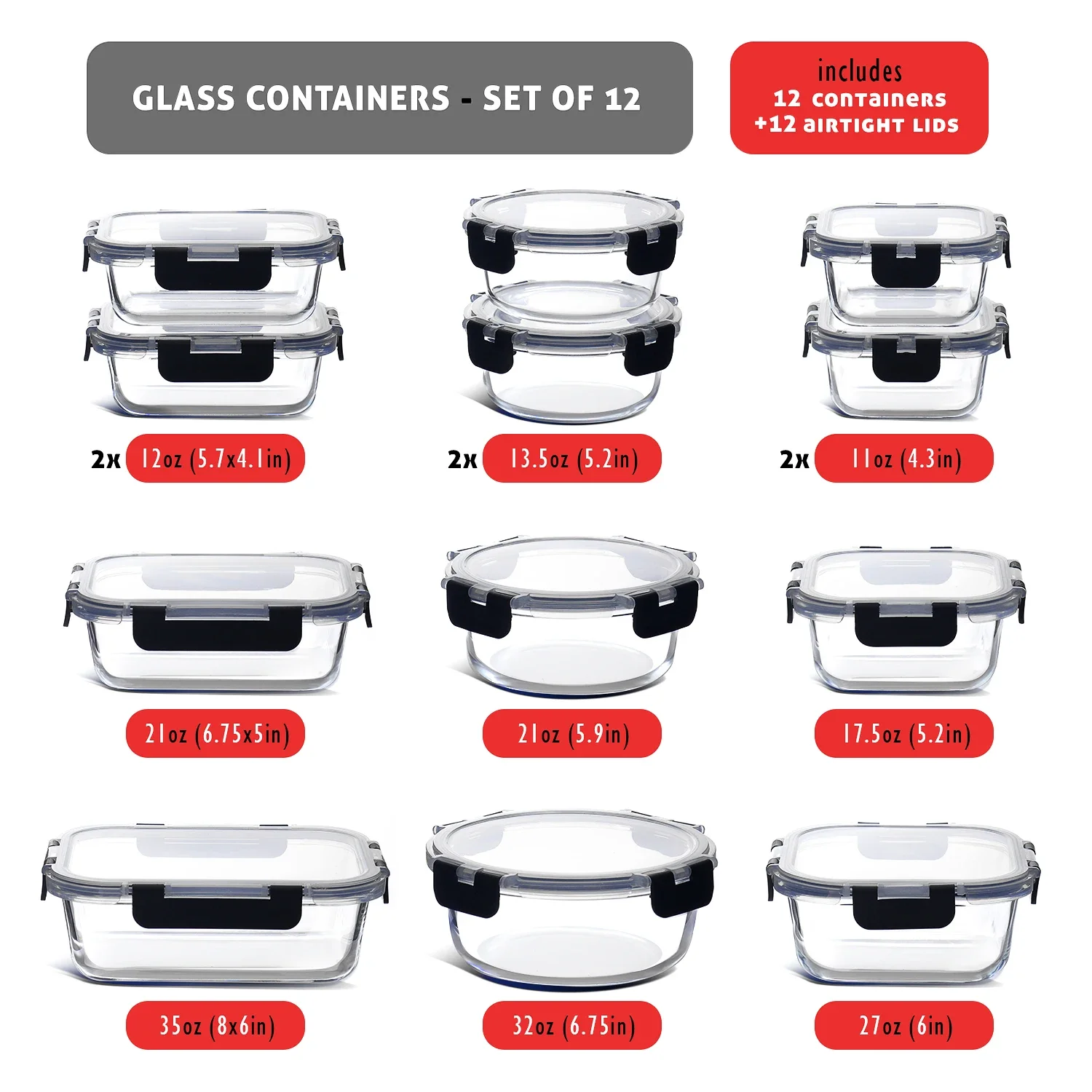 Glass Food Storage Containers  - Meal Prep Freezer recension och pris