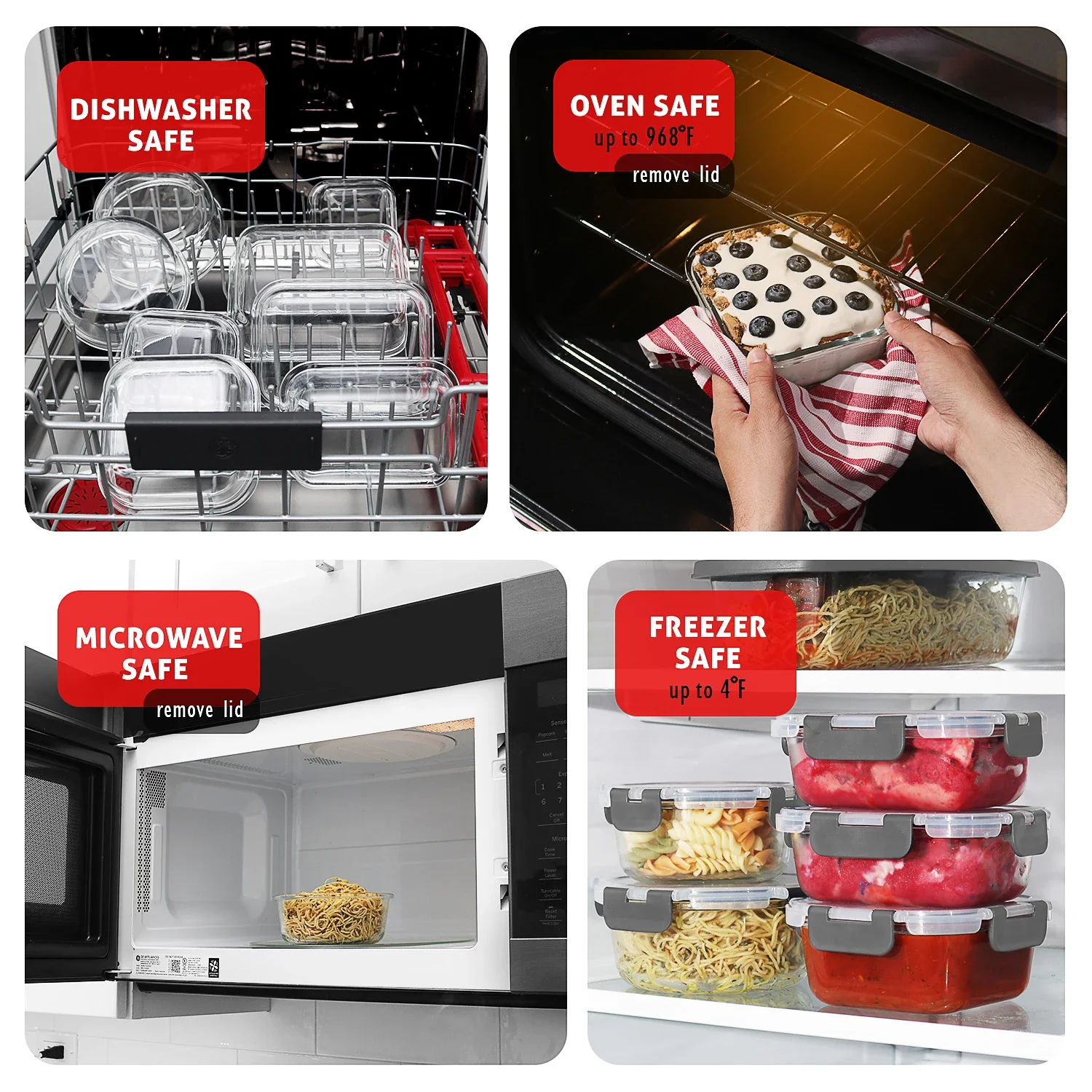 Glass Food Storage Containers  - Meal Prep Freezer recension och pris