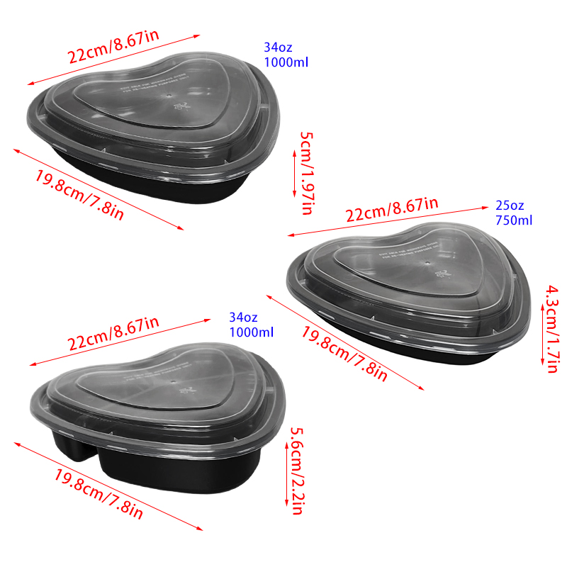 20 Pieces, Heart-Shaped Meal P - Meal Preparation recension och pris