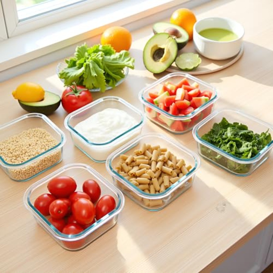 16oz Square Glass Food Storage - Meal Prep Food recension och pris
