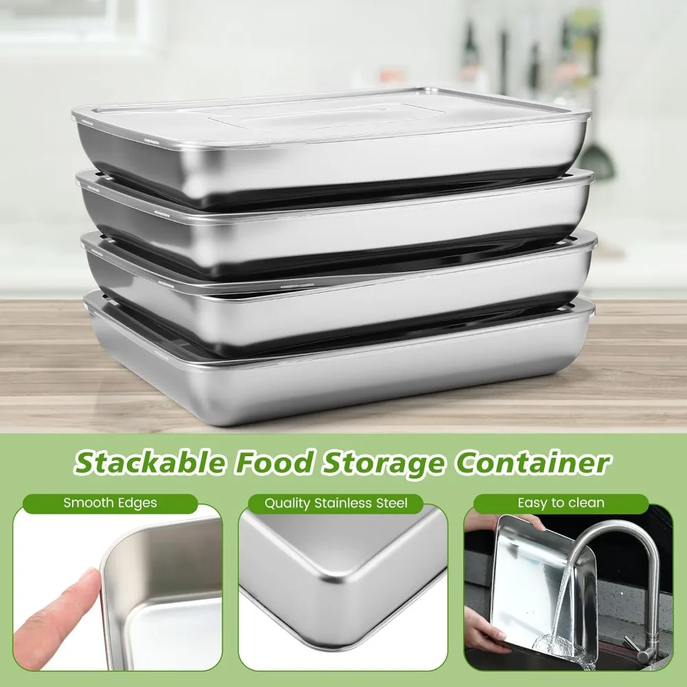 12PC Stainless Steel Food Cont - Meal Prep Freezer recension och pris