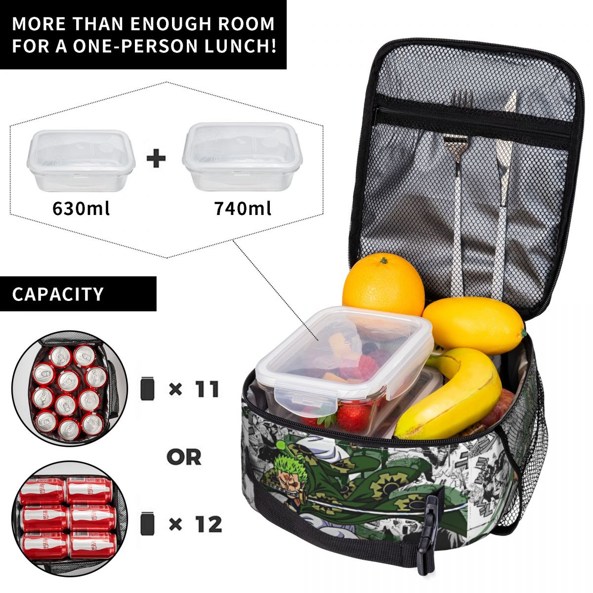 Custom Zoro O-One P-Piece Anim - Meal Prep Bag recension och pris
