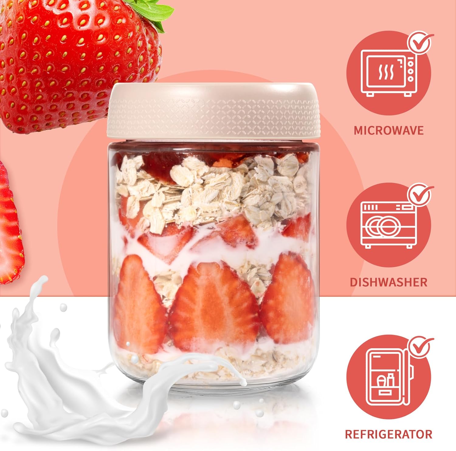 6 Pack 16oz Overnight Oats Con - Meal Prep Yogurt recension och pris