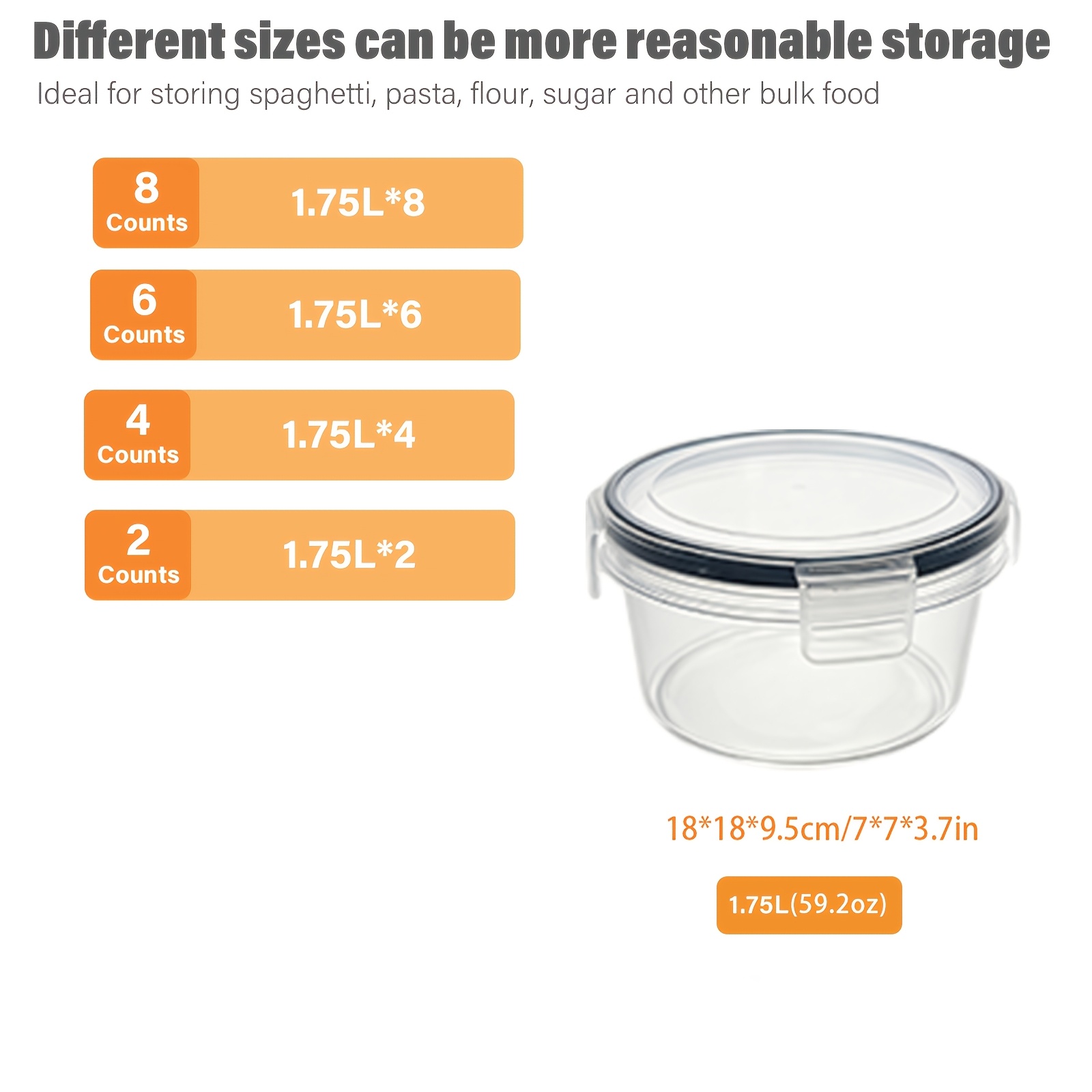 2/4/6/8 Pcs Round Fresh-Keepin - Meal Preparation recension och pris