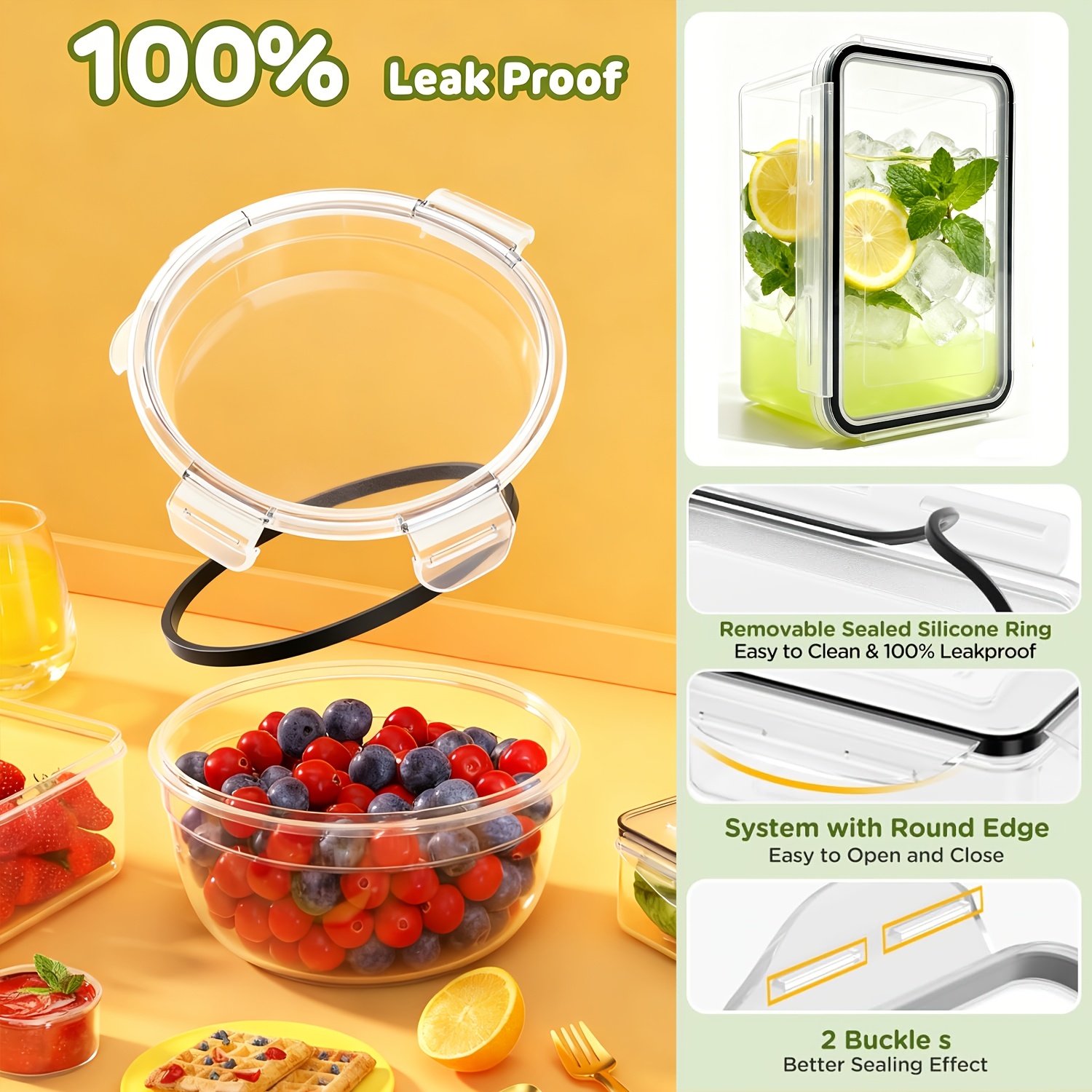 2/4/6/8 Pcs Round Fresh-Keepin - Meal Preparation recension och pris
