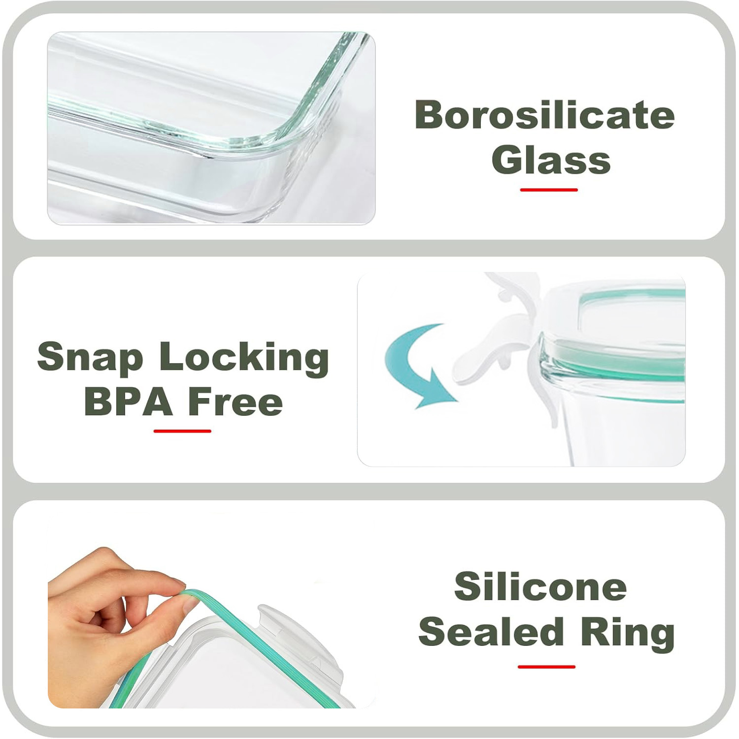 8-Pack Airtight Glass Food Sto - Meal Prep Microwave recension och pris