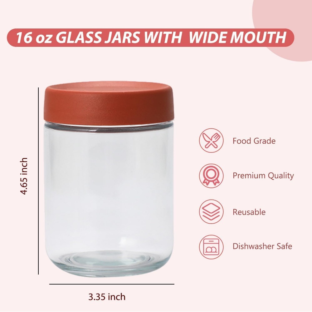 16 oz Glass Meal Prep Jars 6 P - Meal Prep Yogurt recension och pris