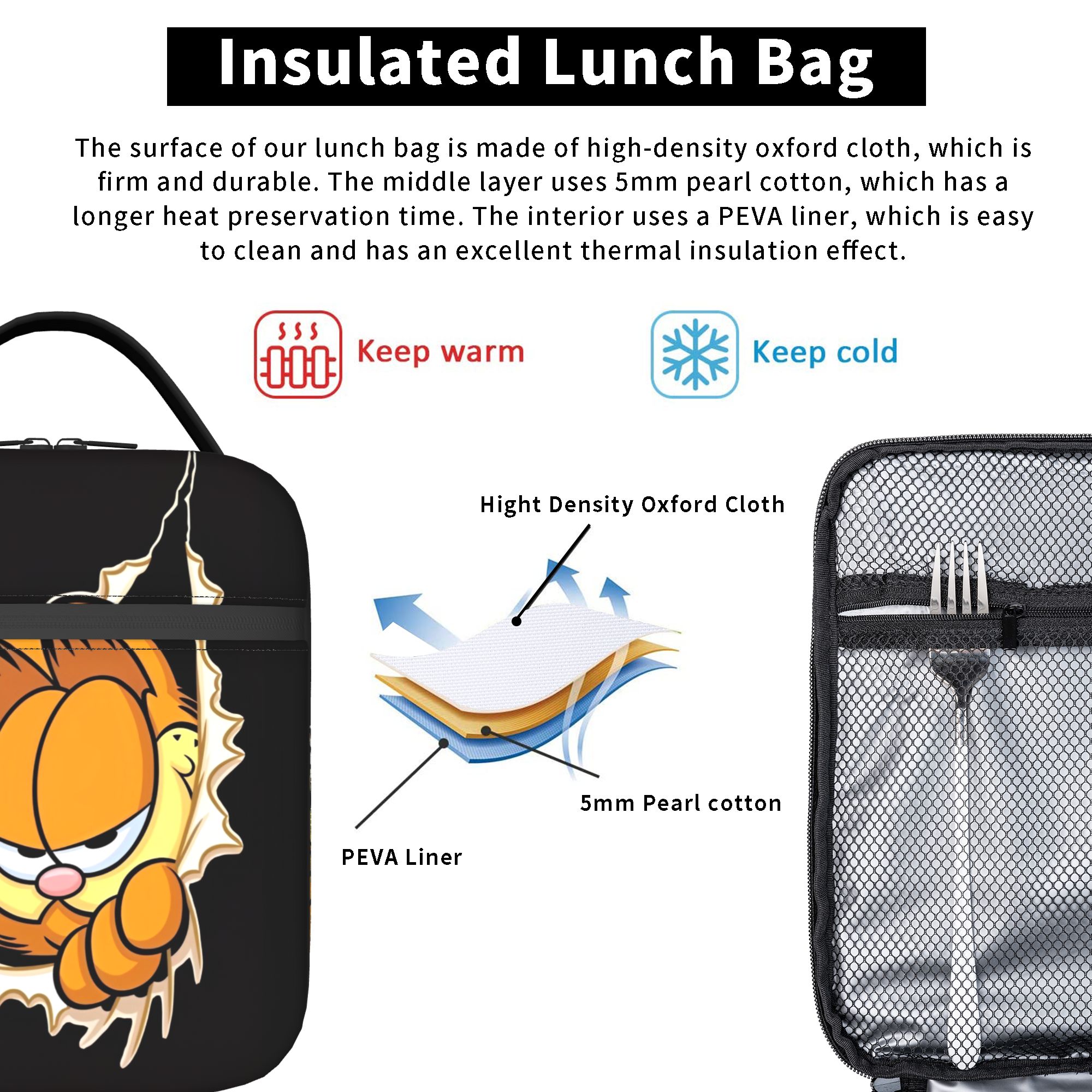 Garfielded Insulated Lunch Bag - Meal Prep Bag recension och pris