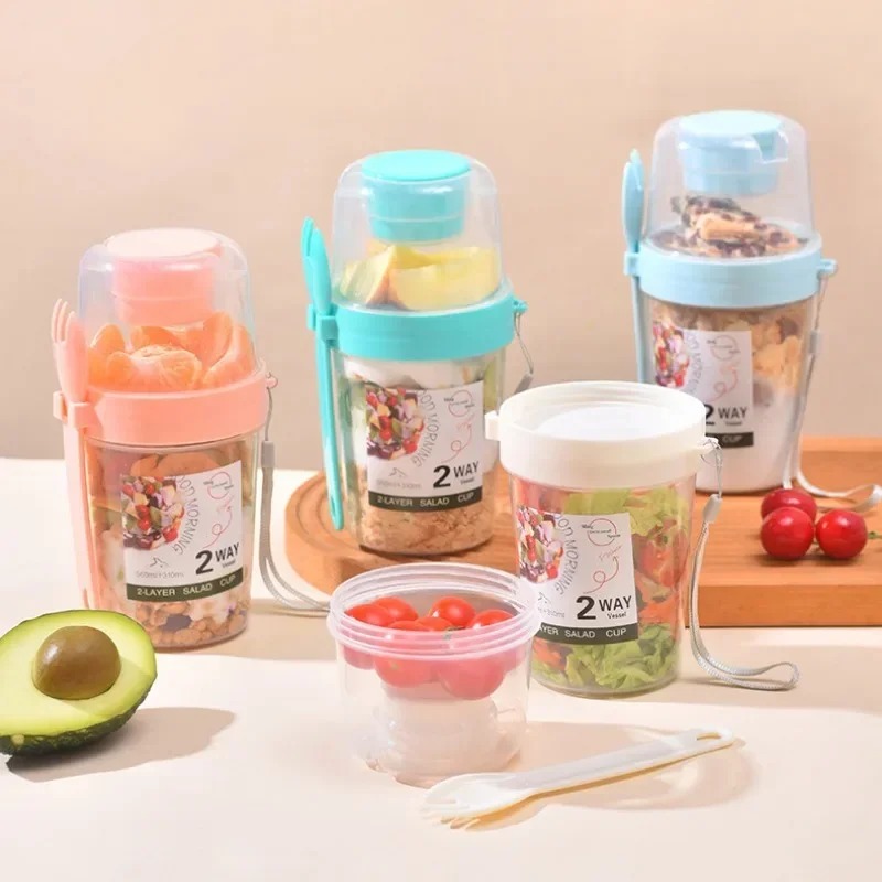 Portable Salad Cup Double Oatm - Meal Preparation recension och pris