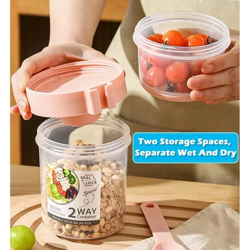 Portable Salad Cup Double Oatm - Meal Preparation recension och pris