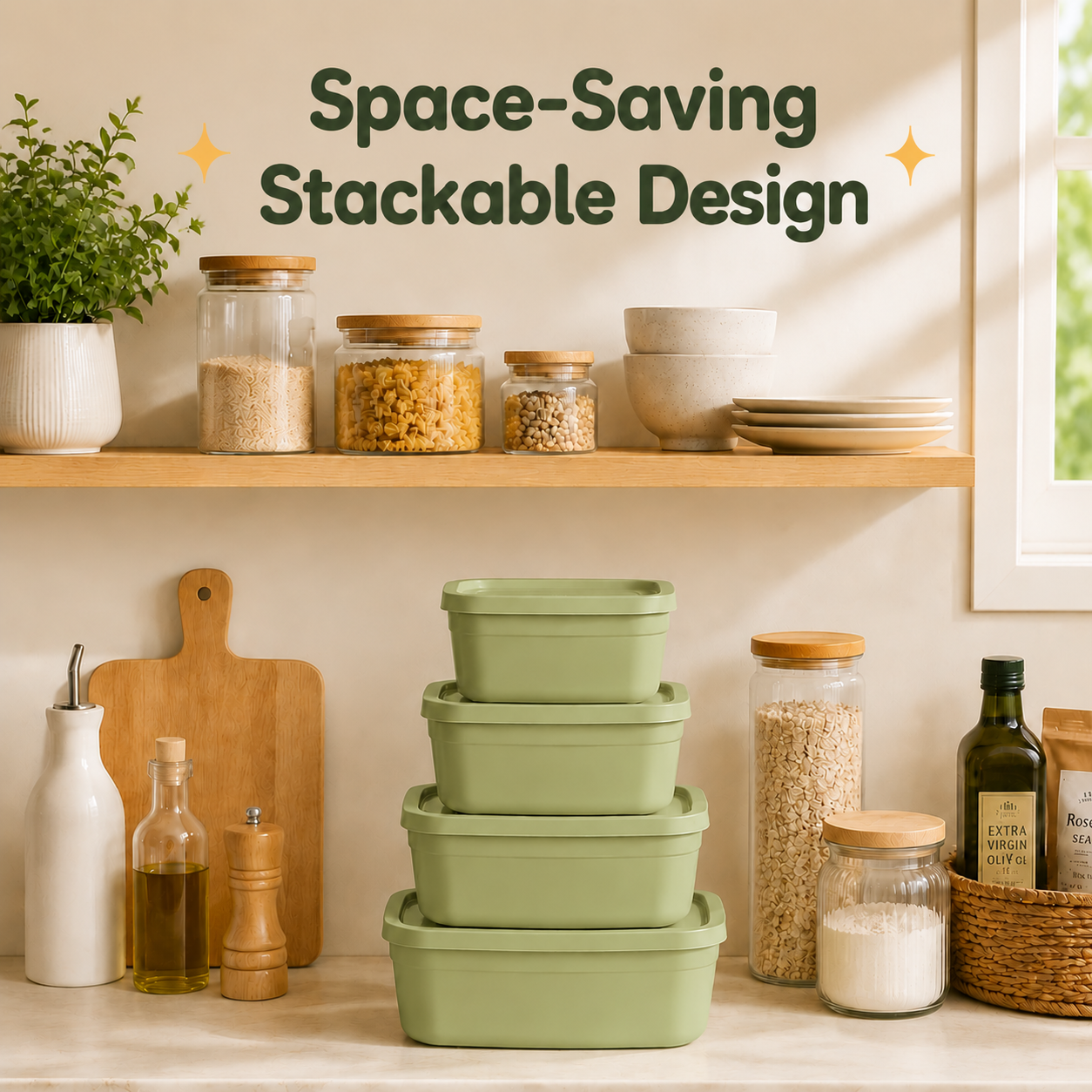 4Pcs Stackable Food Storage Co - Meal Prep Freezer recension och pris