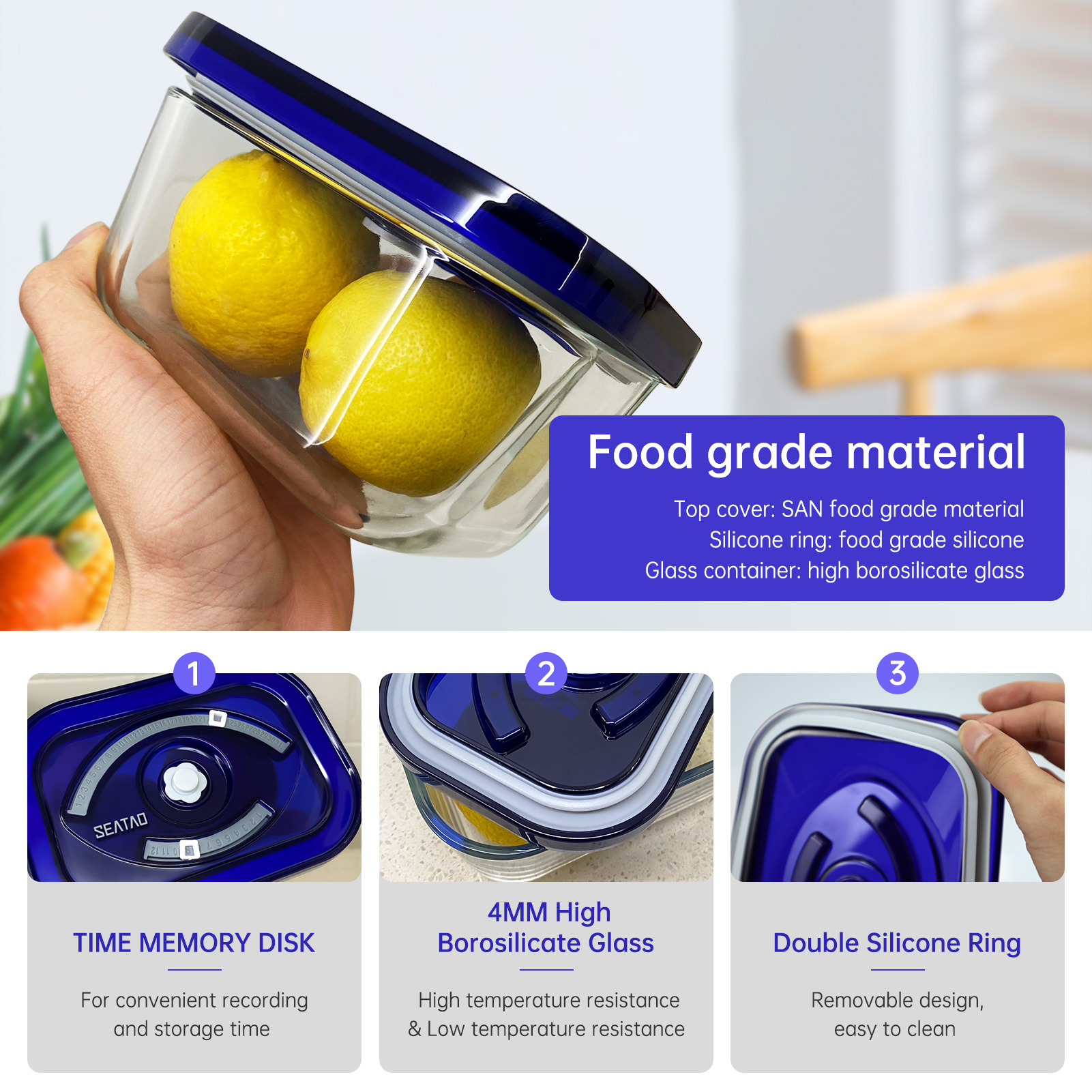 SEATAO Glass Food Storage Cont - Meal Prep Freezer recension och pris