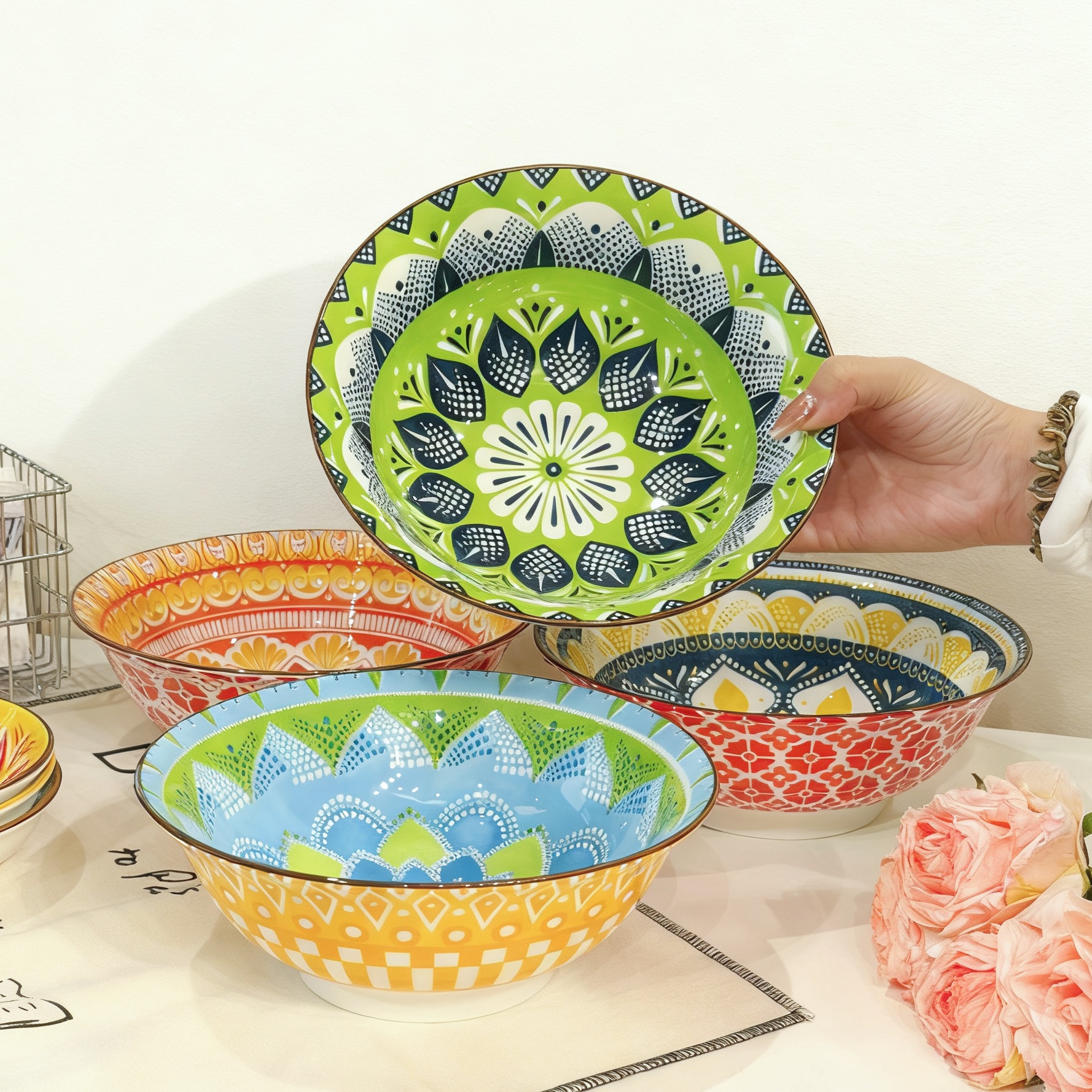 1/4-Piece Bohemian Ceramic Sou - Meal Prep Microwave recension och pris