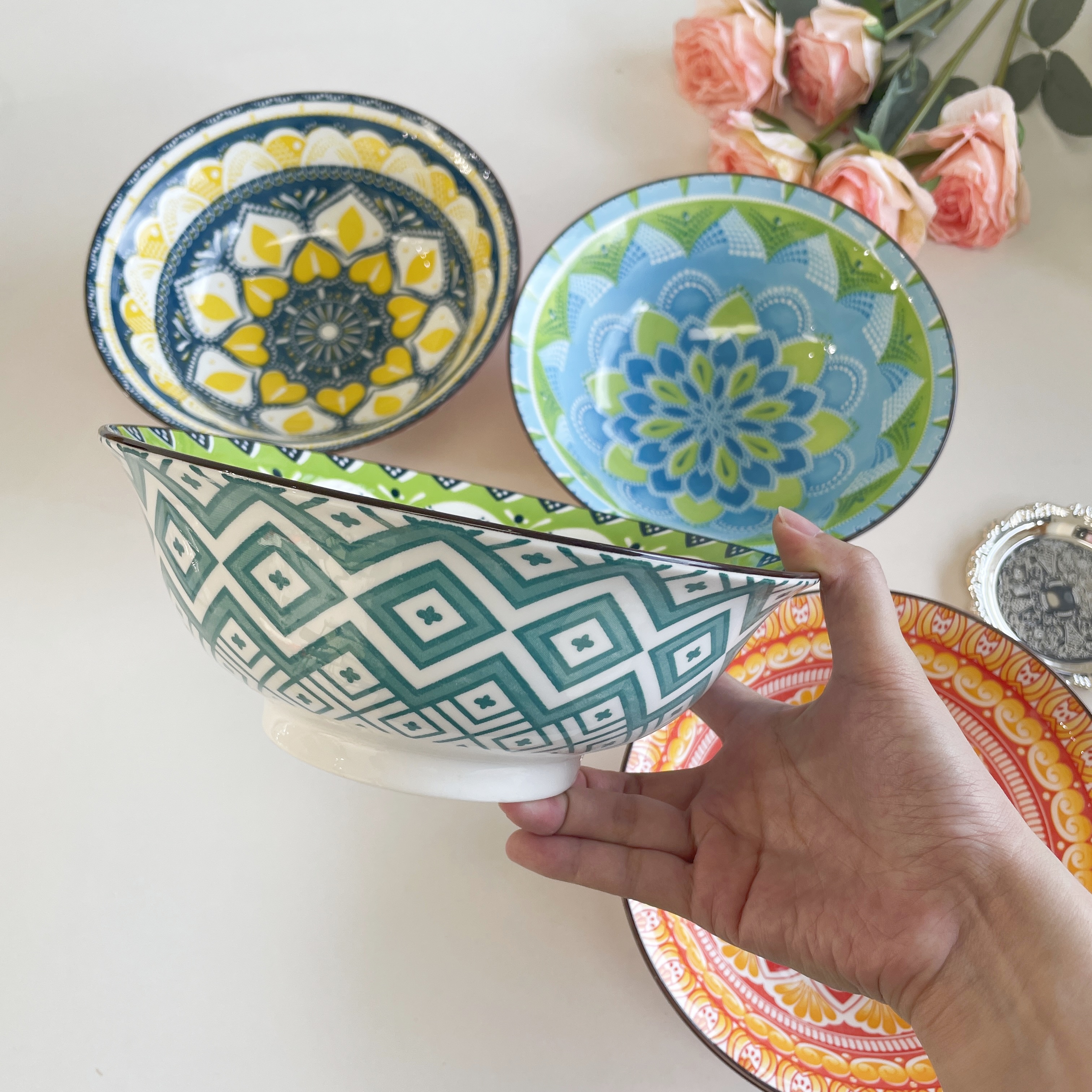 1/4-Piece Bohemian Ceramic Sou - Meal Prep Microwave recension och pris